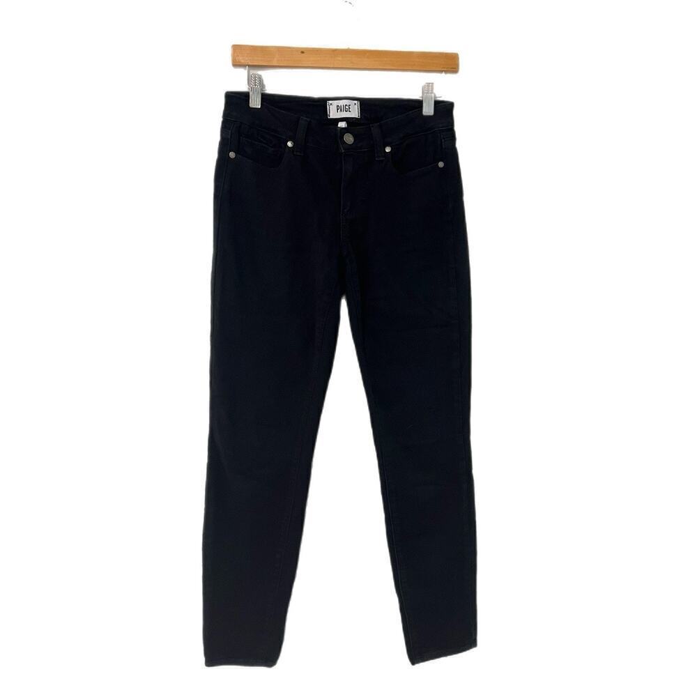 Paige Gemma Black Skinny Jeans Size 27 Mid Rise Soft Stretch Fit